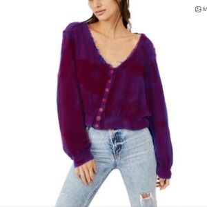 Free people golden road cardi in fusia rare color